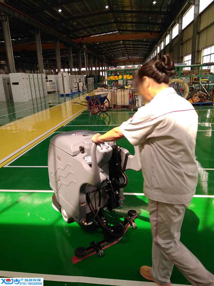旭潔手推式多功能全自動洗地機(jī)，工廠生產(chǎn)倉庫工業(yè)洗地機(jī)